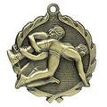 Medal, "Wrestling" - 1 3/4" Wreath Edging